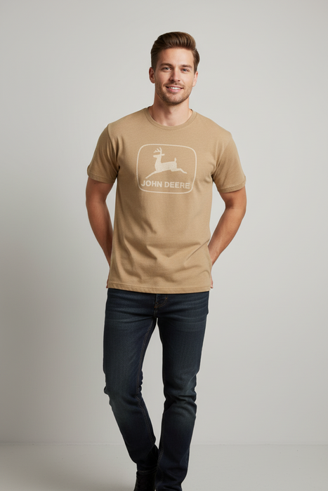 John Deere Men's Vintage Style Brown T-Shirt