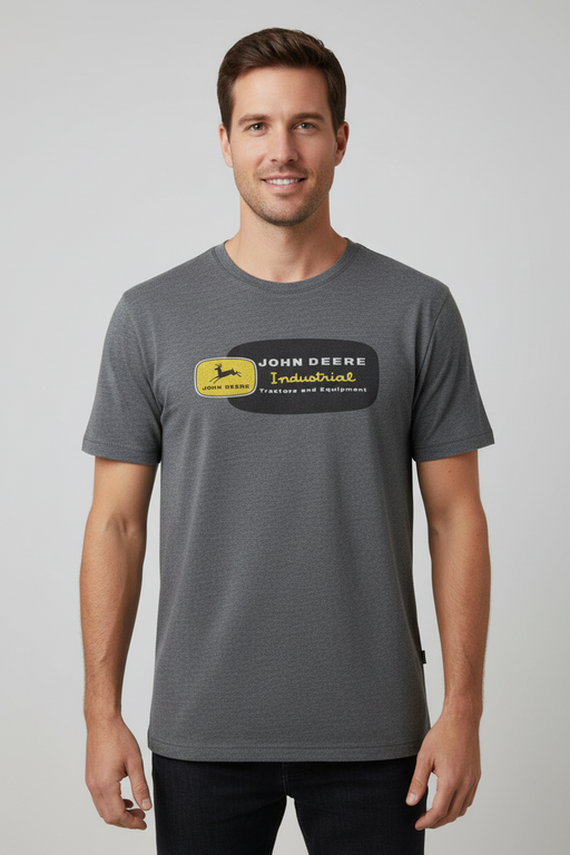 John Deere Mens Grey "Industrial Equipment" T-Shirt