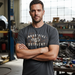 John Deere Men's Black Vintage Sign T-Shirt