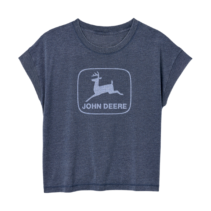 John Deere Ladies Navy Vintage Logo T-Shirt