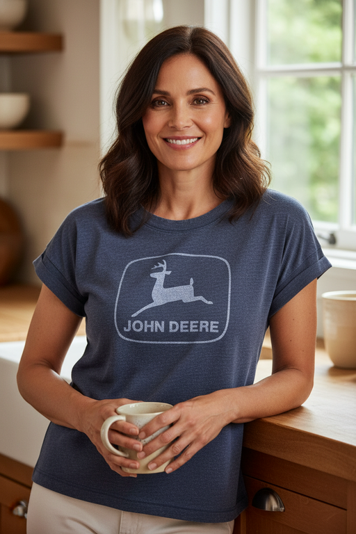 John Deere Ladies Navy Vintage Logo T-Shirt