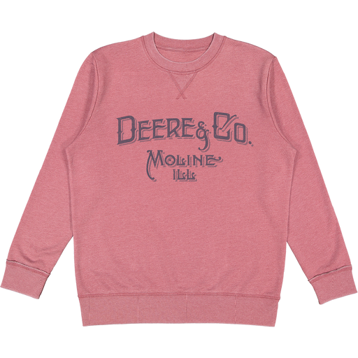 John Deere Mens Vintage Rouge "Deere & Co" Fleece Sweatshirt