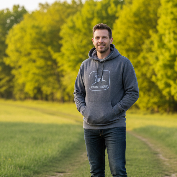 John Deere Men's Vintage Navy Hoodie