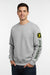 John Deere Men's Oxford Logo Sleeve Crew Neck