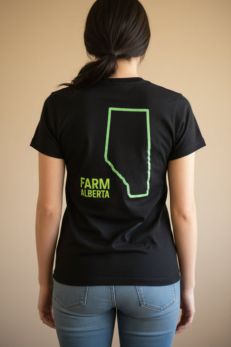 John Deere Ladies Black Farm Alberta Tee