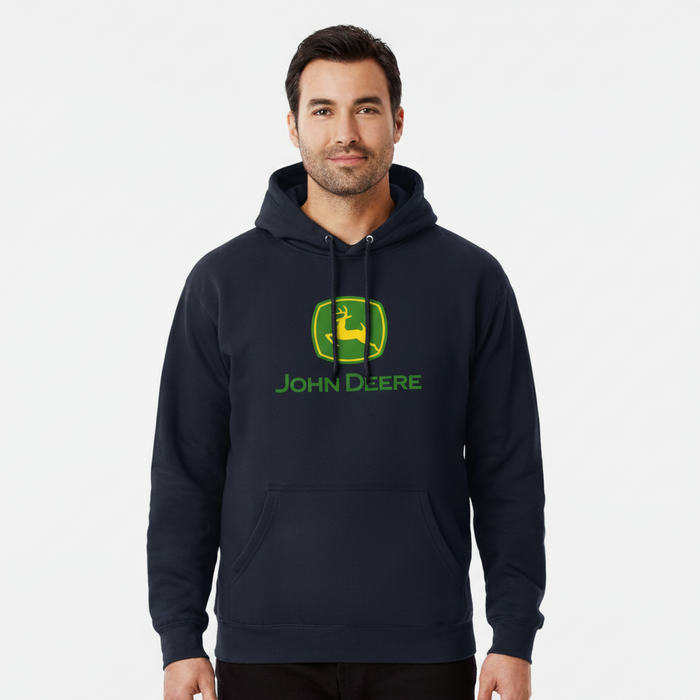 John Deere Men's Logo Fleece Hoodie Navy