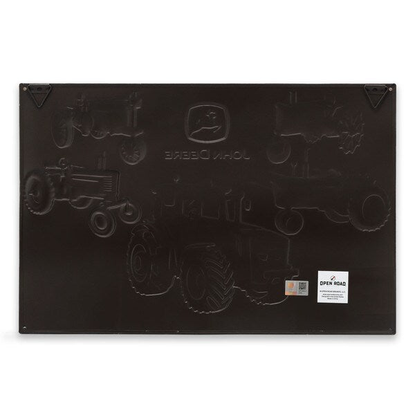 back view of John Deere Farm Equipment Collage Metal Sign