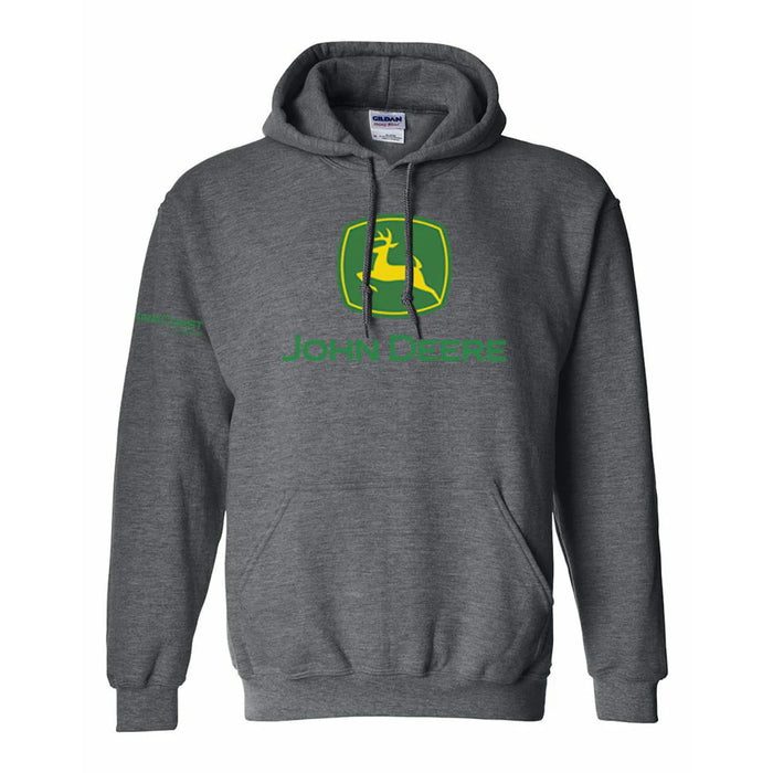 John Deere Grey Mens Logo Fleece Hoodie