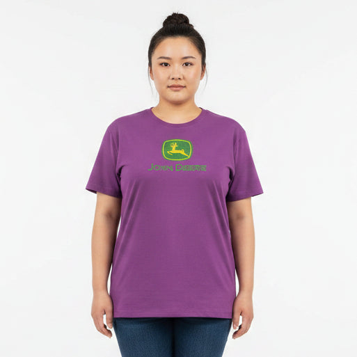 John Deere Ladies Fuchsia Logo Tee