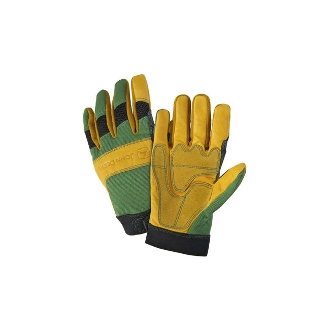 John Deere Cowhide Glove Spandex Back
