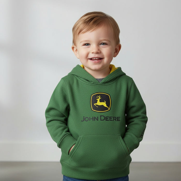 John Deere Toddler Boys Fleece Green Logo Hoodie