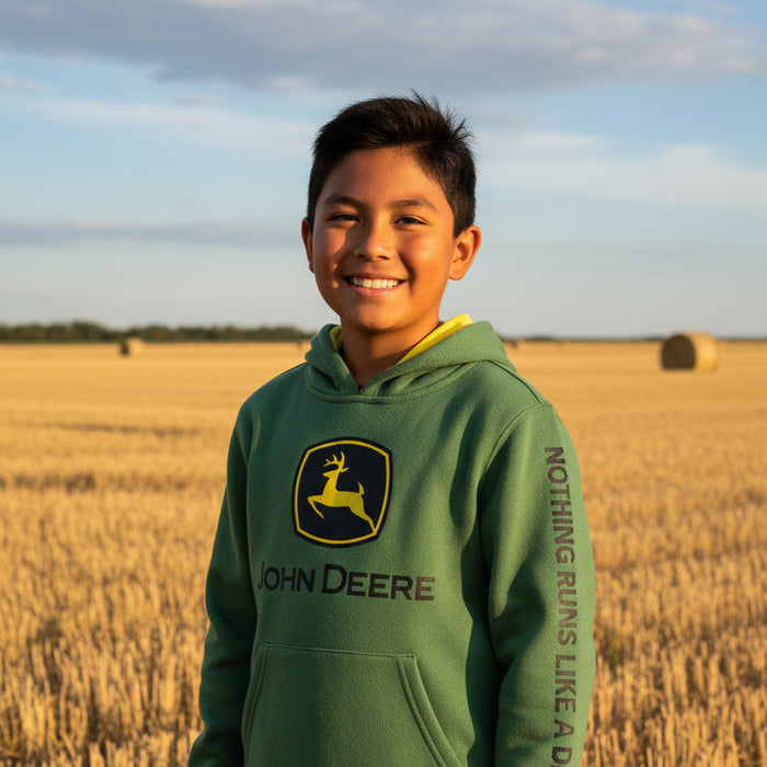John Deere Youth Boys Classic Logo Fleece Hoodie