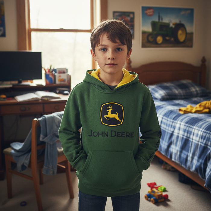 John Deere Youth Boys Classic Logo Fleece Hoodie