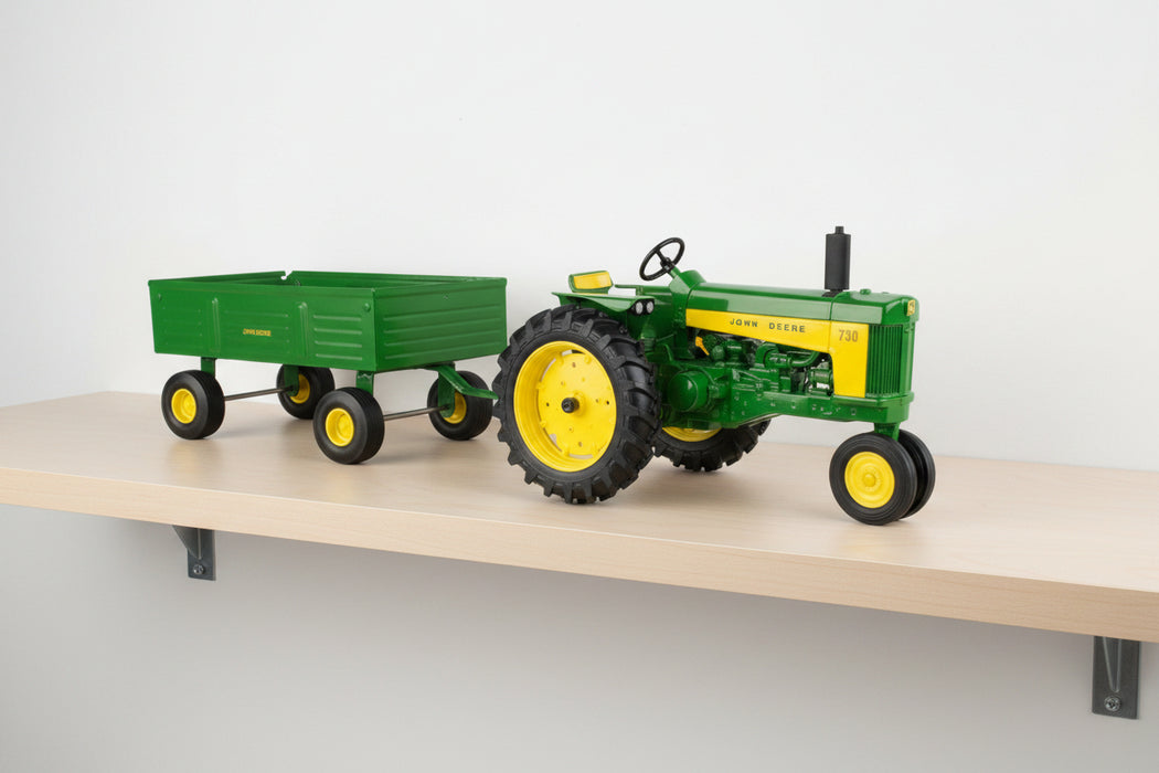 John Deere 1:16 730 Tractor with Barge Wagon