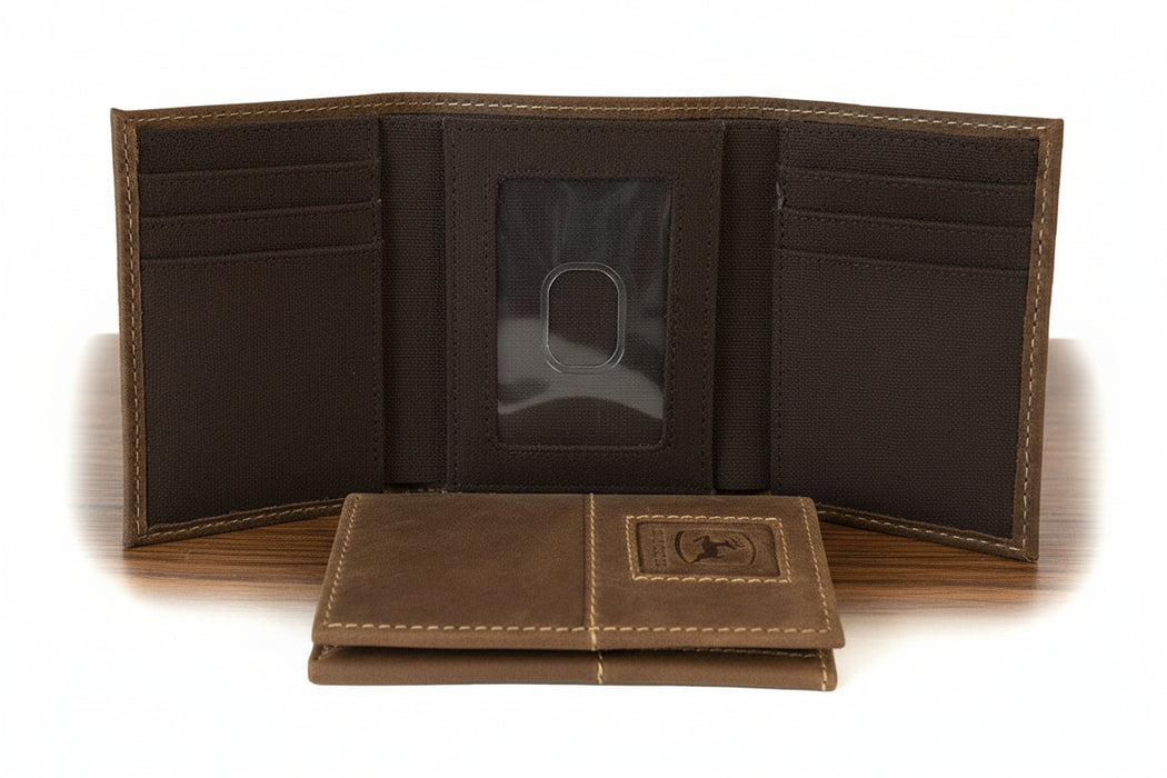 John Deere CrazyHorse Embossed Tri-Fold Wallet