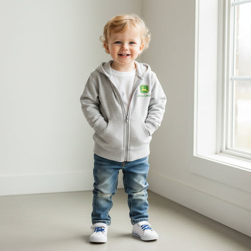 John Deere Toddler Boys Grey Zip Hoodie