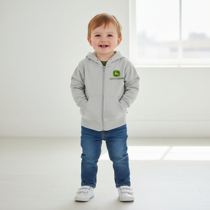 John Deere Toddler Boys Grey Zip Hoodie
