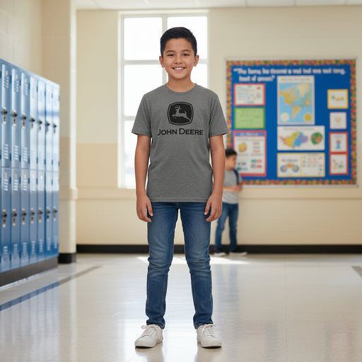 John Deere Boy Youth Trademark Logo Tee