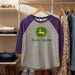 John Deere Youth Girls Purple Logo Tee