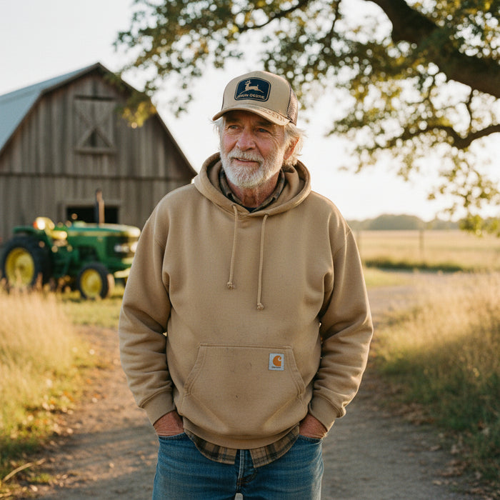 John Deere Mens Navy & Gold Logo Cap