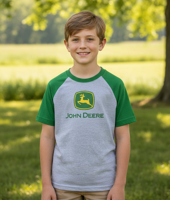 John Deere Youth Boys Raglan Logo Tee