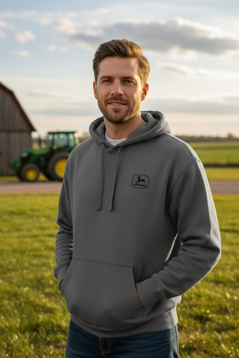John Deere Men's Charcoal B&W Tractor Hood