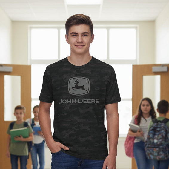 John Deere Youth Boys Logo Camo Tee