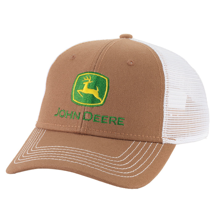 John Deere Canvas & White Mesh Cap