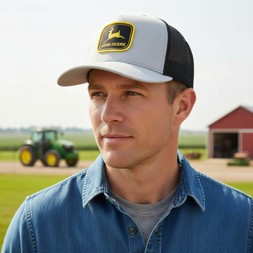 John Deere Black Vintage Logo Hat