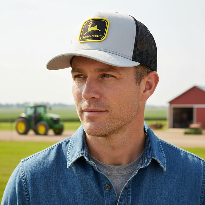 John Deere Black Vintage Logo Hat