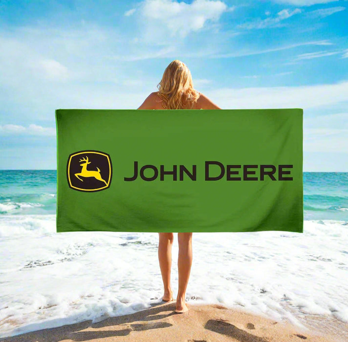 John Deere Green Logo Beach Towel