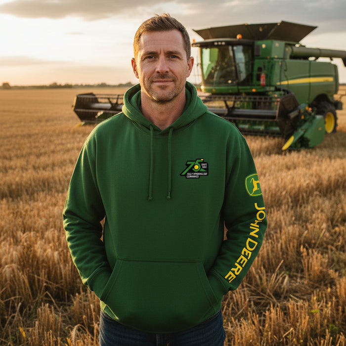 John Deere Men's Green 75th Combine Anniversary Edition Hoodie