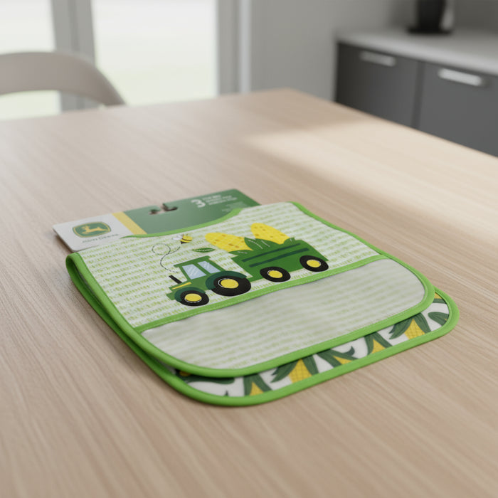 John Deere Infant 3 Pack Peva Baby Bibs