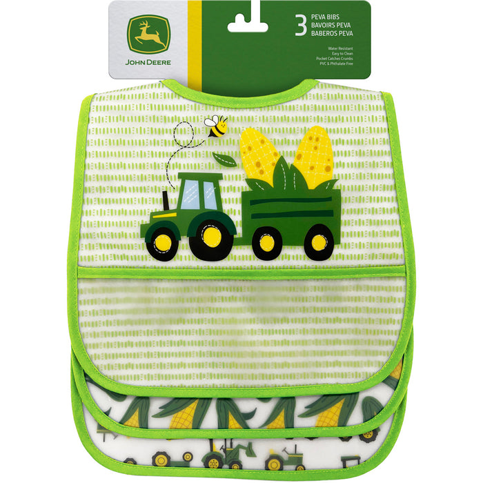 John Deere Infant 3 Pack Peva Baby Bibs