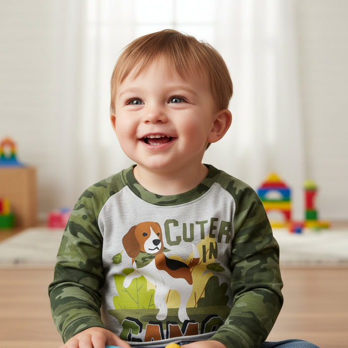 John Deere Toddler Boys Cuter in Camo Long Sleeve Tee