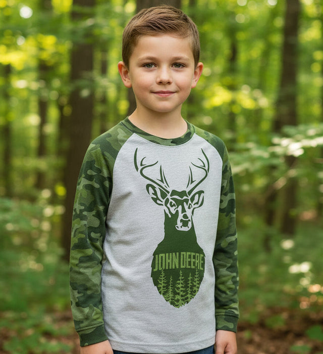 John Deere Boys Deer Camo Long Sleeve Tee