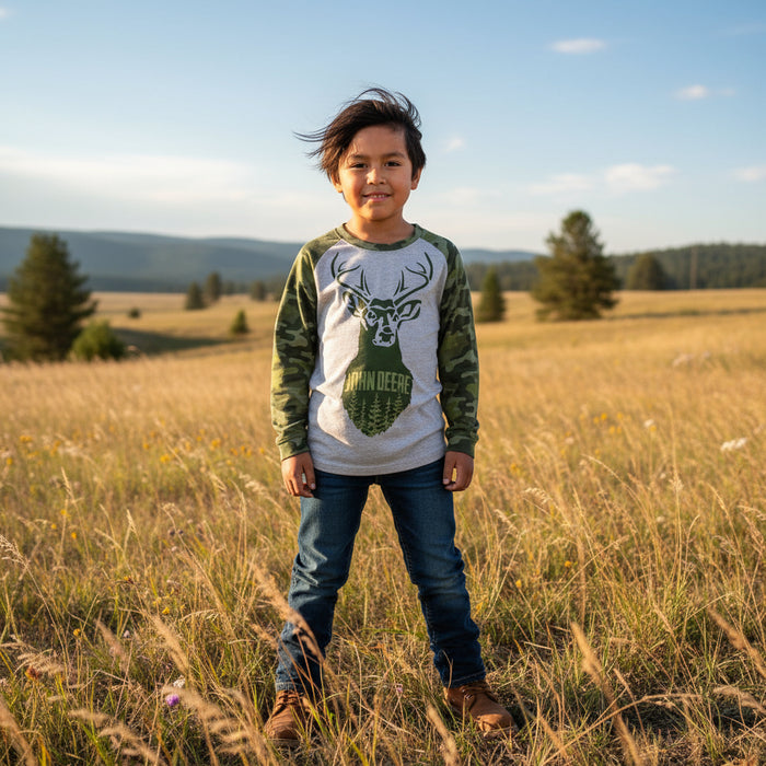 John Deere Boys Deer Camo Long Sleeve Tee