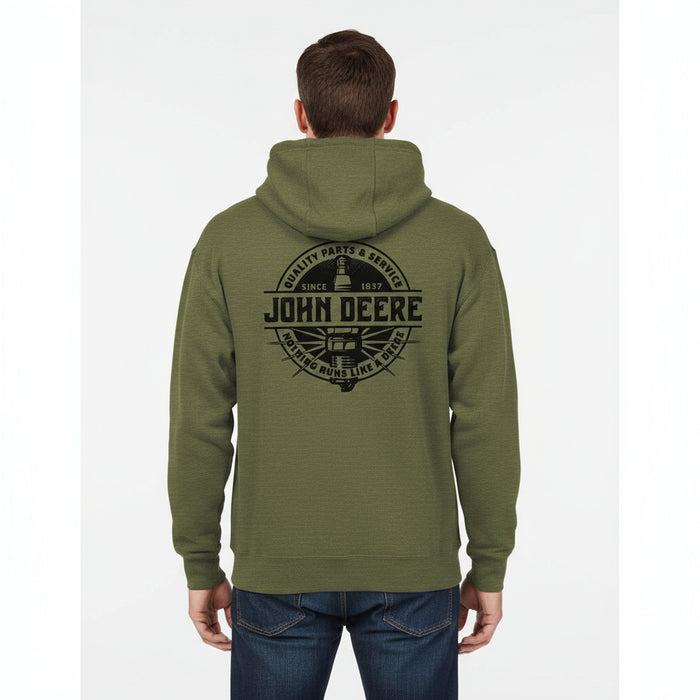 John Deere Men's Olive Sparkplug Pullover Hoodie