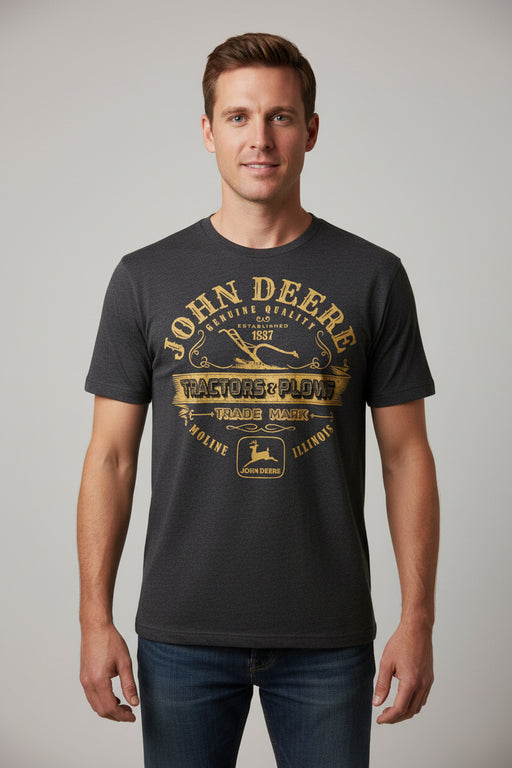 John Deere Men's Tractors & Plows Heathered Tee