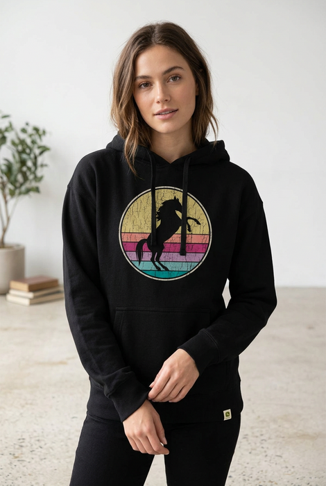 John Deere Ladies Rainbow Horse Pullover Hoodie