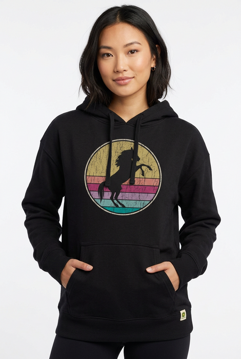 John Deere Ladies Rainbow Horse Pullover Hoodie