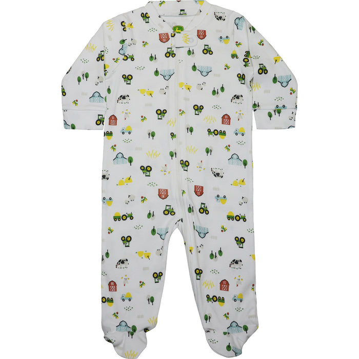 John Deere Boy Infant Farm Print Coverall