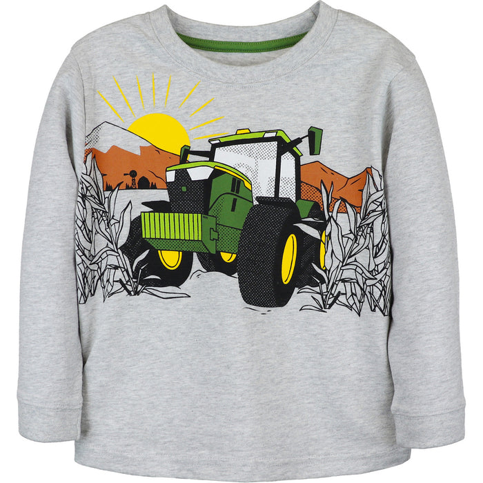 John Deere Boy Toddler Tractor Scene Long Sleeve