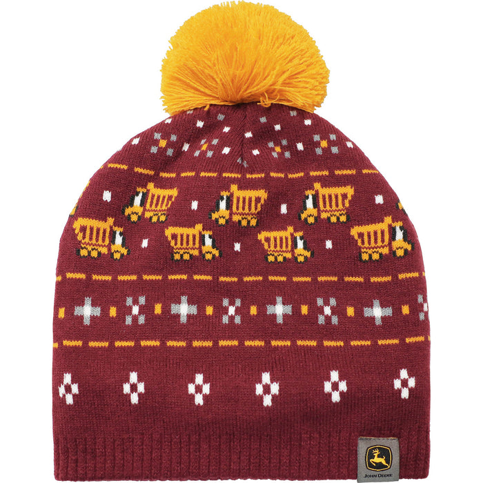 John Deere Boy Toddler Winter Cap Maroon