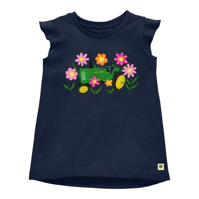 John Deere Girl Toddler Flowers & Tractor Tank