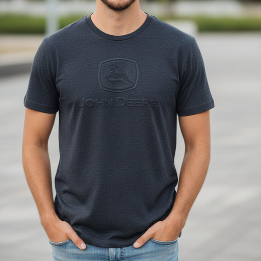 John Deere Men's Navy Embossed Classic Logo Tee
