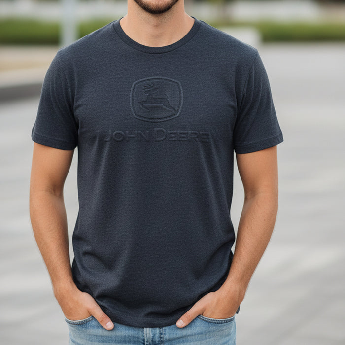 John Deere Men's Navy Embossed Classic Logo Tee