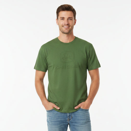 John Deere Men's Green Embossed Classic Logo Tee