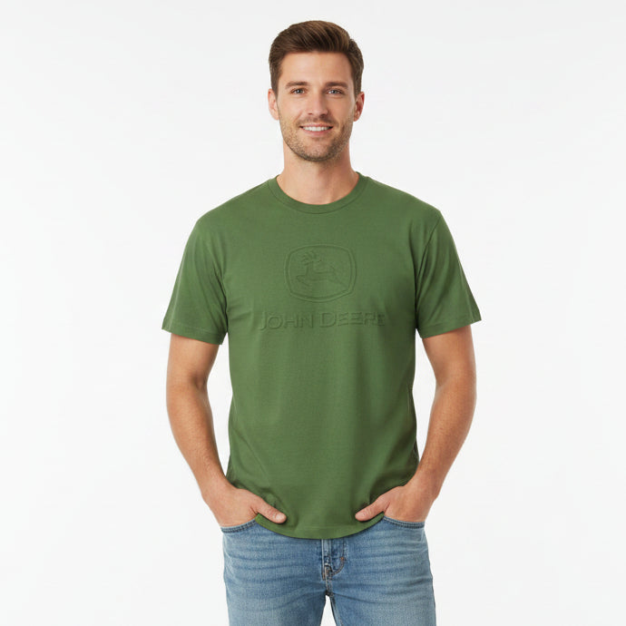 John Deere Men's Green Embossed Classic Logo Tee