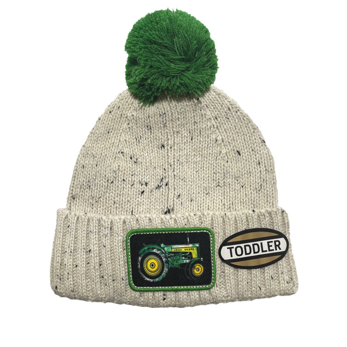 John Deere Pom & Tractor Patch Marled Beanie